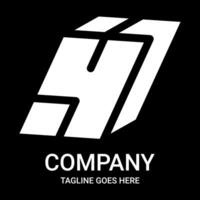 Abstract number 4 logo in square shape. Sports edition. This cool pro logo is suitable for tshirts, hats, etc. vector