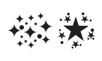 Elegant Star Icons with Sparkle and Shine Effects, Perfect for Graphic Projects Design vector