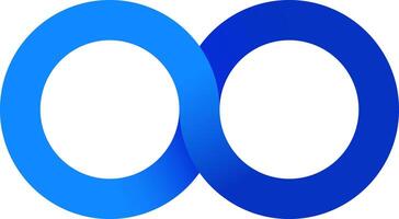 Blue infinity symbol logo, circular design symbolizing infinity with a modern 3D look and colorful elements for business branding vector
