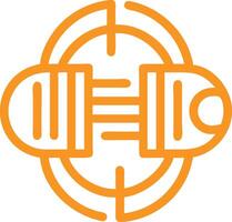 Orange geometric logo, minimalist design, interlocking shapes, circular pattern, abstract headphones icon vector