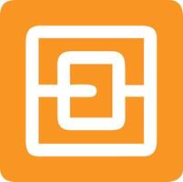 Logo design, geometric shapes, interlocking squares, minimalist, white on orange background vector