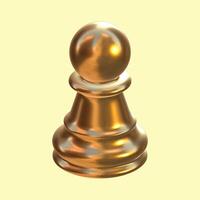 Pawn Chess Golden 3D Render Top View photo