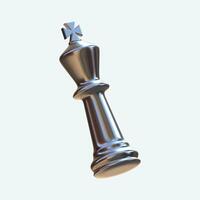 Chess King Piece Silver3D Render Angles View With Background photo