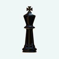 Chess King Piece Black 3D Render Front View With Background photo