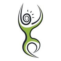 Abstract Dancing Logo Design Modren Art with Green and Black Elements vector