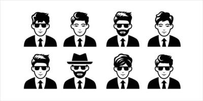 set icons man, gentleman, business man avatar set profile pictures vector