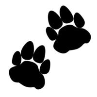 two black paw prints on a white background vector