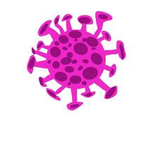 Detailed pink virus icon with unique patterns and spikes. Ideal for health-related illustrations, microbiology concepts, or COVID-19 awareness campaigns vector