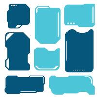 Collection of different futuristic style label template vector