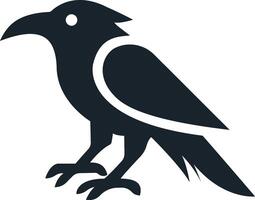 a black bird with a long beak on its head vector