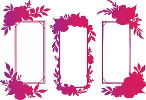 Flowers frame set design . vector