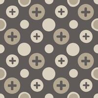 Seamless pattern of alternating plus and minus symbols digital artwork abstract design minimalist environment top view vector