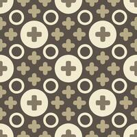 Seamless pattern of alternating plus and minus symbols graphic design modern aesthetic neutral background top-down view vector
