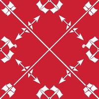 Minimalist cupid arrows crisscrossing over small red background graphic design abstract art modern style vector
