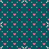 Decorative heart and dot pattern digital design graphic art modern aesthetic diagonal layout concept vector