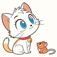 Cat and dog icon set vector