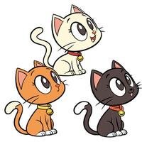 cat running and walking view from the side, isolated background. vector
