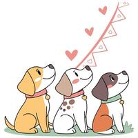 Dog Line Icons. Editable Stroke. Pixel Perfect. For Mobile and Web vector