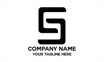 initial S simple black color vector
