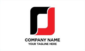 square logo with red and black color combination vector