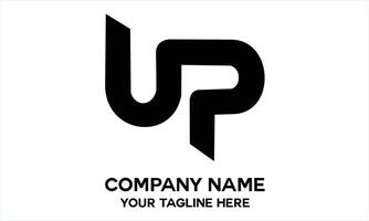 initials UP simple black color vector
