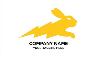 lightning and rabbit symbol of speed vector