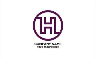 initial H simple purple color vector