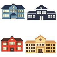 Professional School Building 4 Set Design Collection for Educational and Branding Projects vector
