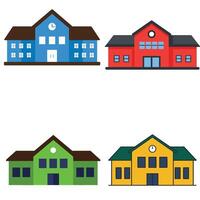 Dynamic School Building 4 Set Design Perfect for Academic and Educational Visual Projects vector