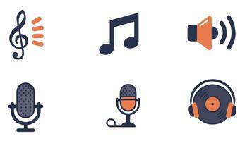 Music Icon Set Illustration designed for multimedia projects and digital music branding vector