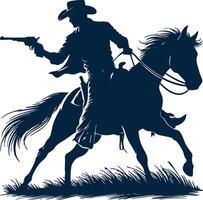 Lone Cowboy Silhouette Design vector