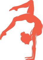 Artistic Gymnast Silhouette with Graceful Pose vector