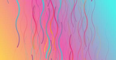 Colorful holographic smooth wavy lines abstract background vector