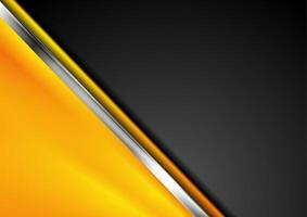 Black and orange abstract minimal background with metallic stripe vector