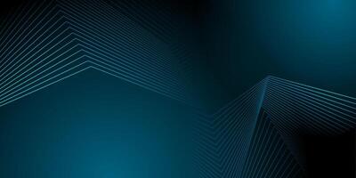 Dark blue curved refracted geometric lines tech abstract background vector