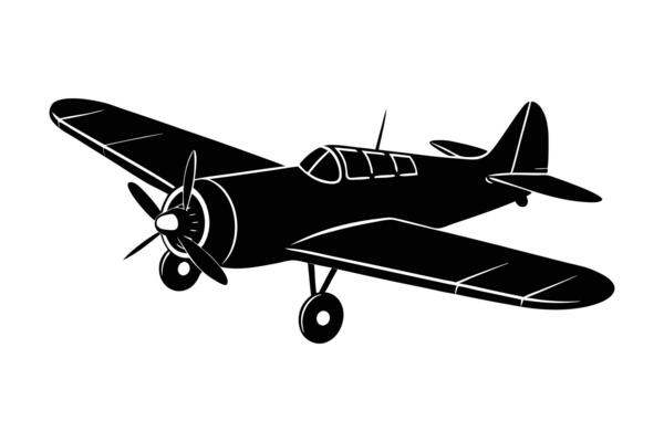 Vintage Airplane silhouette illustration