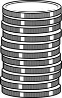 stack of coins without background vector