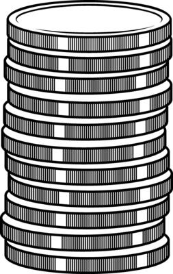 stack of coins without background