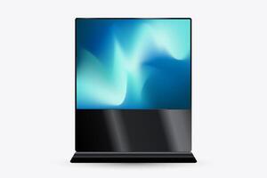 Wide LED TV Screen with gradient blue screen. A large Vertical Led Displays for technology LED Screen Mockup in 3Ds. editable LED , illustration vector