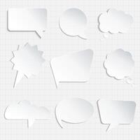 Set of paper speech bubbles vector