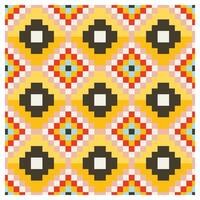 Colorful mosaic tile pattern with repeated geometric shapes. vector