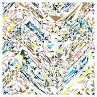 Print pattern of abstract geometric scarf with vibrant lines and checkered design, framed by multicolored border. vector