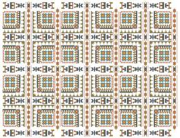 A geometric pattern featuring squares and triangles arranged on a clean white background. vector
