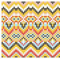 An abstract mosaic of multicolored dots forming a wavy pattern against a white background. vector