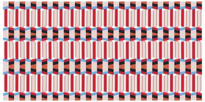 A colorful cube optical illusion with striped patterns, enclosed in a multi-lined border. vector