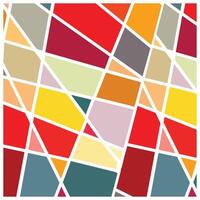 square colorful print pattern of abstract geometric pattern with overlapping shapes in red, yellow, and gray tones. vector