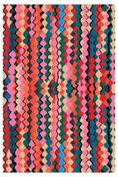 Colorful abstract wavy pattern with overlapping shapes in various hues. vector