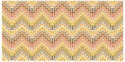 Geometric zigzag pattern with repeating red, yellow, and black lines on a white background. vector