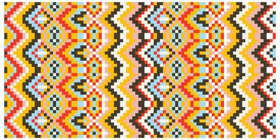 Colorful abstract print pattern with geometric shapes and symmetrical design, mosaic of multicolored dots forming a wavy pattern against a white background. vector