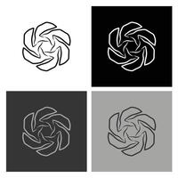Geometric Black and White Radial Icon. Monochrome Aesthetic for Professional Logo Development and Web-Based Branding vector